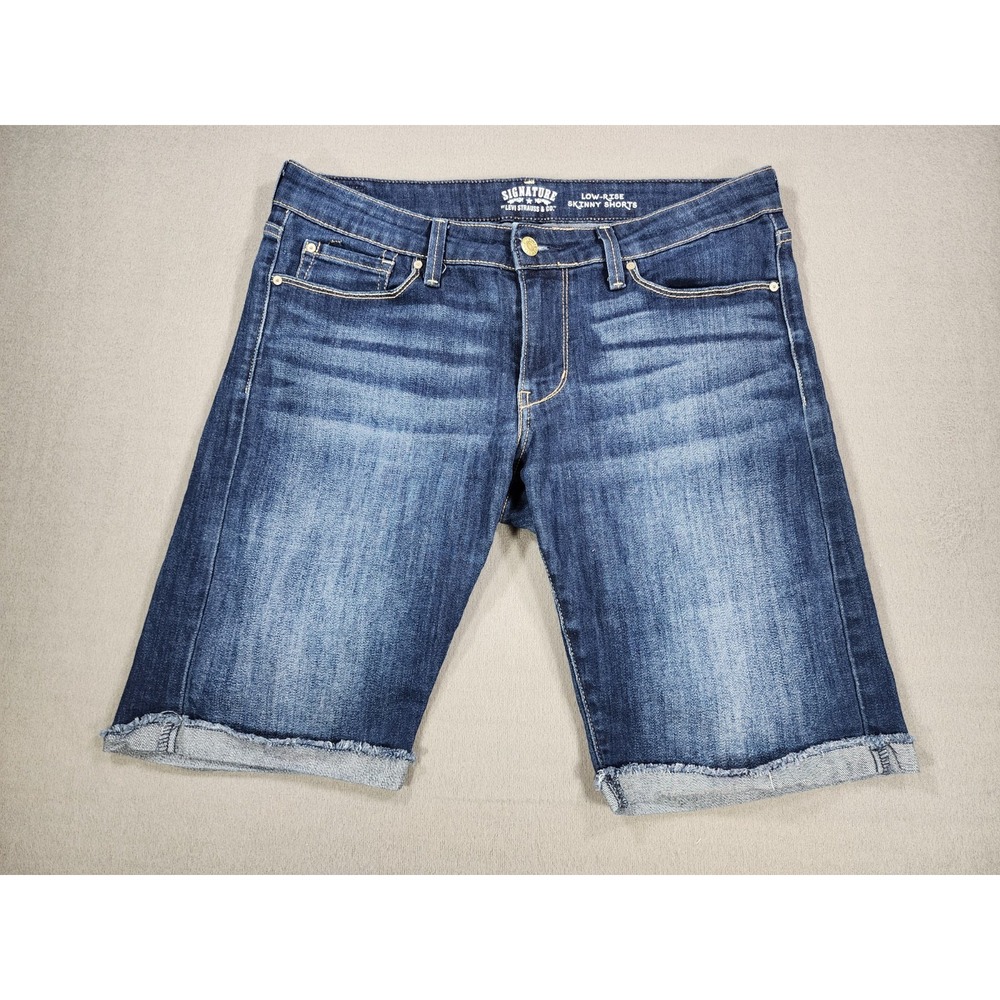 Signature by Levi's Women's Size 10 Low Rise Skinny Shorts Bermuda Rolled Hem